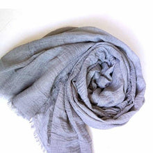 Load image into Gallery viewer, Light Soft Fashion Solid Scarf Crinkle Cotton Linen Wrap Shawl Hijab Muslim Woman Shawls Turban Islamic Clothing Head Wrap For Women