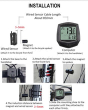 Load image into Gallery viewer, Multifunction Waterproof Wired Digital Bike Ride Speedometer Odometer Bicycle Cycling Speed Counter Table Bicycle Waterproof Cycling Computer Multifunction Odometer Stopwatch Riding Clock Wired Digital Backlight