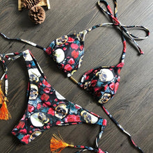 Load image into Gallery viewer, Popular Women's Beachwear Bikini Set Swimwear Push-Up Padded Swimsuit Floral Bikini Set Low Rise Ruffled Two Pieces Swimsuit Push Up Bathing Suit Swimwear