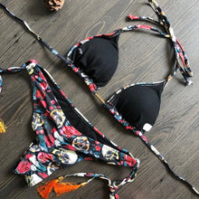 Load image into Gallery viewer, Popular Women's Beachwear Bikini Set Swimwear Push-Up Padded Swimsuit Floral Bikini Set Low Rise Ruffled Two Pieces Swimsuit Push Up Bathing Suit Swimwear