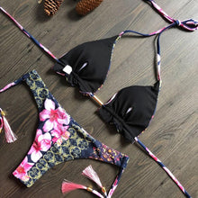 Load image into Gallery viewer, Popular Women's Beachwear Bikini Set Swimwear Push-Up Padded Swimsuit Floral Bikini Set Low Rise Ruffled Two Pieces Swimsuit Push Up Bathing Suit Swimwear