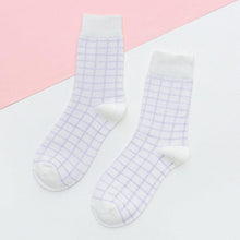 Load image into Gallery viewer, 1 Pair Keep Warm Knee-high Socks for Socks Rhombus Pattern Autumn Winter Cotton College Style Socks Running Climbing Fashion Socks For Men And Women