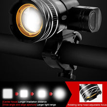 Load image into Gallery viewer, LED Headlight For Bike Electric Scooter USB Rechargeable LED Light Front Lamp High Lumens Brightness Bicycle Light Front With Strong Battery Portable Waterproof Flashlight For Night Cycling