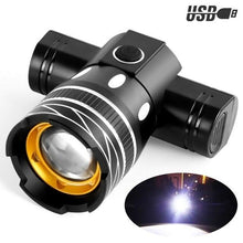 Load image into Gallery viewer, LED Headlight For Bike Electric Scooter USB Rechargeable LED Light Front Lamp High Lumens Brightness Bicycle Light Front With Strong Battery Portable Waterproof Flashlight For Night Cycling