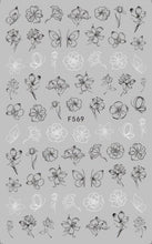 Load image into Gallery viewer, Black White 3D Nail Sticker Decals Cool English Letter Nail Art Decoration Manicure Design Christmas New Year Gift French Nail Art Stickers Decals 8Sheets Nail Art Supplies 3D Self-Adhesive Nail Art Decoration Pattern Nail Accessories Classic Simple