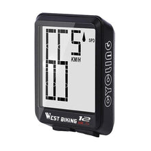Load image into Gallery viewer, Big Wireless Bike Computer Bicycle Speedometer Waterproof LCD Stopwatch Backlight Automatic Wake-Up And Multi-Functions Odometer Wireless Waterproof Cycle Bike Computer With Large LCD Display