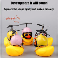Load image into Gallery viewer, Yellow Small Bike Duck Bicycle Bell Luminous Normal Duck Ducky Bicycle Airscrew Helmet Wind Motor Riding Cycling Lights Horn Rubber Duck Helmet Bike Horn Bell Car Decoration Bicycle Horn