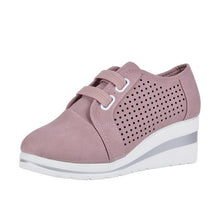 Load image into Gallery viewer, New High Heel Casual Womens Sneakers Breathable Height Increasing Shoes Air Cushion Comfortable Sneakers Women's Vulcanize Leather Shoes Luxury Walking Women Outdoor Shoes