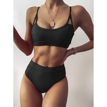 Load image into Gallery viewer, Female Push Up Swimsuit Modern Swimwear For Women Bikinis High Waist Bikini Set Solid Bikini 2 Piece Swimsuit Bathing Suits Women Bathing Suit High Waist Bikini Set Sport Wear Swimming Suit Bikini