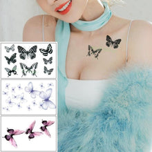 Load image into Gallery viewer, Elegant Waterproof Temporary Butterfly Sticker Tattoo Fake Halloween Party Tattoo For Woman Girls