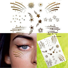 Load image into Gallery viewer, Luxury Flash Metallic Waterproof Temporary Tattoo Gold Silver Flower Tattoo Sticker Long Lasting Gold Design For Womens