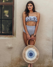 Load image into Gallery viewer, Retro Blue White Striped High Waist Bikini Lady Swimwear Women Swimsuit Female Ruffle Swim Bathing Suit Piece Vintage High Waist Bikini Set Ruffled Swimsuits For Women Bathing Suits