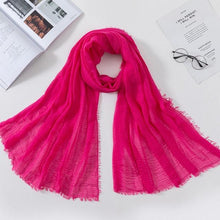 Load image into Gallery viewer, Soft Muslim Crinkle Hijab Scarf Soft Cotton Headscarf Ultra Soft Breathable Head Scarf Islamic Head Wraps Hijab For Women 70*175cm