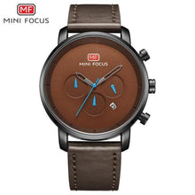 Load image into Gallery viewer, Fashion Multifunctional Mens Watches Sport Quartz Round Analog Watches Modern Leather Strap Design