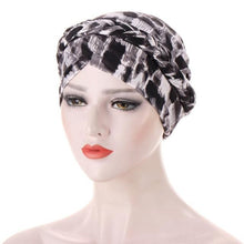 Load image into Gallery viewer, Fashion Soft Cotton Print Braid Turban Lightweight Muslim Turbans Head For Women Women's Hijabs Caps Hat Lightweight Inner Hijab Caps Elegant Arab Wrap Head Scarves Turban Scarf For Women