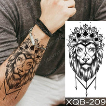 Load image into Gallery viewer, Elegant Black Waterproof Temporary Tattoo Sticker Lion Tiger Bear Flash Tattoos Leopard Wolf Colorful Big Tattoo Stickers For Mens Womens