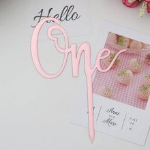 Load image into Gallery viewer, Acrylic One Cake Topper Top Cake One Cake Topper Birthday Cake Topper Double Sided For Anniversaries And Parties Birthday Party Cupcake Toppers Flags Wedding Baby Shower Supplies Lovely Baking Dessert Decorations