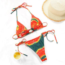 Load image into Gallery viewer, Bikini Swimsuit Solid Color Bikini Set Swimwear Bathing Suit Women Bikinis String Beach Women Two Piece Bikini Swimsuit Bathing Suits Halter Triangle Tops String Bikini Sets