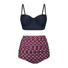 Load image into Gallery viewer, Women Swimsuits Vintage Push Up Polka Dot Plus Size Bathing Suits High Waist Bikini Underwire High Waist Swimsuit Bathing Suits Bikini Women Swimsuits Vintage Push Up Bathing Suits