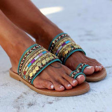 Load image into Gallery viewer, Women Sandals Flip-Flops Handmade Style Flip Flop Sandals Streetwear Fashion Shoes Women Flat Clip Toe Casual Floral Beach Flip Flop Comfy Shoes Summer Elegant Toe Ring Sandals