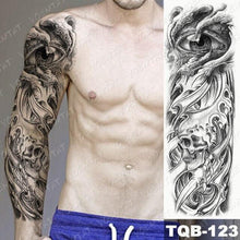 Load image into Gallery viewer, Full Arm Temporary Tattoos 8 Sheets and Half Arm Shoulder Waterproof Tattoos Elegant Large Lion Sleeve Sticker Tattoo Waterproof Temporary Big Wolf Tatoos For Men and Women