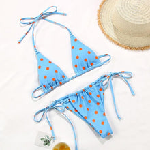 Load image into Gallery viewer, Bikini Swimsuit Solid Color Bikini Set Swimwear Bathing Suit Women Bikinis String Beach Women Two Piece Bikini Swimsuit Bathing Suits Halter Triangle Tops String Bikini Sets