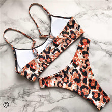 Load image into Gallery viewer, Leopard Bikini Women Swimwear Female Swimsuit Women Two Pieces Scalloped Bikini Set Swimsuits Bathing Suit Two-pieces Bikini Set Bather Bathing Suit