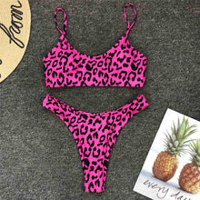 Load image into Gallery viewer, Leopard Bikini Women Swimwear Female Swimsuit Women Two Pieces Scalloped Bikini Set Swimsuits Bathing Suit Two-pieces Bikini Set Bather Bathing Suit