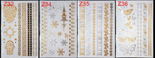 Load image into Gallery viewer, Body Tattoo Art Painting Stickers Glitter Gold Silver Temporary Waterproof Nontoxic Long Lasting Tattoos