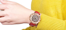 Load image into Gallery viewer, Luxury White Flower Womens Watch Analog Quartz Waterproof Wristwatches Elegant Leather Strap Modern Design