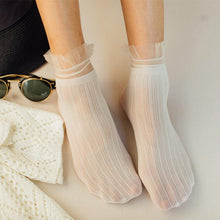 Load image into Gallery viewer, 1 Pair Woman Socks Spring New Fashion Socks Solid Color Women Soft Cute Long Socks For Women Mesh Thin Socks High Quality Cotton Invisible Socks For Women