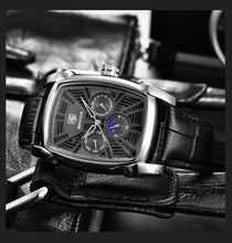Load image into Gallery viewer, Square Luxury Mens Watch Analog Waterproof Quartz Sport Stylish Leather Strap Wrist Watch Business Design For Men