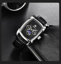 Load image into Gallery viewer, Square Luxury Mens Watch Analog Waterproof Quartz Sport Stylish Leather Strap Wrist Watch Business Design For Men