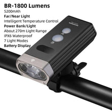 Load image into Gallery viewer, Bike Light Rainproof USB Rechargeable LED 2000mAh MTB Front Lamp Headlight Aluminum Ultralight Flashlight Super Bright Bicycle Front Headlight 5 Light Modes And Large Capacity Battery