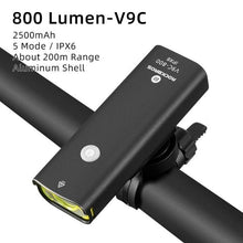 Load image into Gallery viewer, Bike Light Rainproof USB Rechargeable LED 2000mAh MTB Front Lamp Headlight Aluminum Ultralight Flashlight Super Bright Bicycle Front Headlight 5 Light Modes And Large Capacity Battery