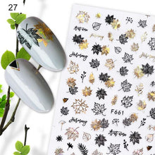Load image into Gallery viewer, Gold 3D Nail Sticker Curve Stripe Lines Nails Stickers Gradient Adhesive Striping Tape Nail Foil Nail Art Stickers Decals Silver Strip Line Nail Decal Self-Adhesive 3D Wave Decal Decoration Metallic Curve Design Decoration for Women Girls