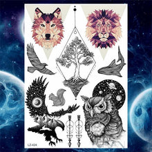 Load image into Gallery viewer, Luxury Colorful Flower Lavender Waterproof Temporary Tattoos Animals Arm Chest Tattoo Stickers Elegant Summer Style For Womens Mens