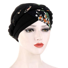 Load image into Gallery viewer, Fashion Soft Cotton Print Braid Turban Lightweight Muslim Turbans Head For Women Women's Hijabs Caps Hat Lightweight Inner Hijab Caps Elegant Arab Wrap Head Scarves Turban Scarf For Women