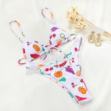 Load image into Gallery viewer, Halter Bikinis Swimsuit String Bikini Swimsuit for Women Triangle Tie Side Adjustable Swimsuit Bathing Suit 2 Piece Set New 2 Piece Swimwear High Cut Bikini Set Print Bandage Beachwear