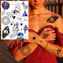 Load image into Gallery viewer, Realistic Black Temporary Small Big Tattoos Space Planets Animals Tatoos Waterproof Face Hands Tattoos For Girls Mens