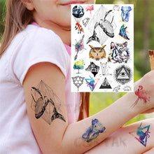 Load image into Gallery viewer, Realistic Black Temporary Small Big Tattoos Space Planets Animals Tatoos Waterproof Face Hands Tattoos For Girls Mens