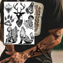 Load image into Gallery viewer, Realistic Black Temporary Small Big Tattoos Space Planets Animals Tatoos Waterproof Face Hands Tattoos For Girls Mens