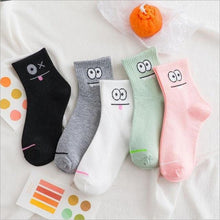 Load image into Gallery viewer, 5 Pairs Fashion Unisex Cute Cartoon face Patterned Long Socks Soft Breathable Cotton Material Sport Summer Warm Winter Funny Harajuku Socks For Men And Women