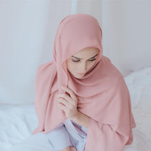 Load image into Gallery viewer, Winter Fashion Long Solid Color Soft Muslim Bubble Chiffon Hijab Scarf Shawls Hijab Elegant Scarf Wrap Lightweight Islamic Head Wear Escharpe Shawls Headband Wraps Lightweight Head Scarves Ladies Hijabs For Women