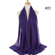 Load image into Gallery viewer, Winter Fashion Long Solid Color Soft Muslim Bubble Chiffon Hijab Scarf Shawls Hijab Elegant Scarf Wrap Lightweight Islamic Head Wear Escharpe Shawls Headband Wraps Lightweight Head Scarves Ladies Hijabs For Women
