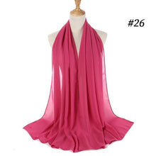 Load image into Gallery viewer, Winter Fashion Long Solid Color Soft Muslim Bubble Chiffon Hijab Scarf Shawls Hijab Elegant Scarf Wrap Lightweight Islamic Head Wear Escharpe Shawls Headband Wraps Lightweight Head Scarves Ladies Hijabs For Women