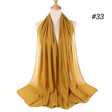 Load image into Gallery viewer, Winter Fashion Long Solid Color Soft Muslim Bubble Chiffon Hijab Scarf Shawls Hijab Elegant Scarf Wrap Lightweight Islamic Head Wear Escharpe Shawls Headband Wraps Lightweight Head Scarves Ladies Hijabs For Women