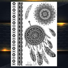 Load image into Gallery viewer, 53 Sheets Black Lace Temporary Tattoos Sticker Butterfly Flower Fake Tatoo Sticker Sexy Black Henna Temporary Tattoos For Women
