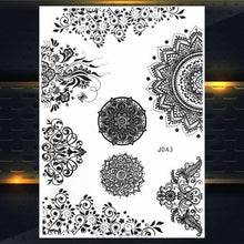 Load image into Gallery viewer, 53 Sheets Black Lace Temporary Tattoos Sticker Butterfly Flower Fake Tatoo Sticker Sexy Black Henna Temporary Tattoos For Women