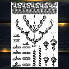 Load image into Gallery viewer, 53 Sheets Black Lace Temporary Tattoos Sticker Butterfly Flower Fake Tatoo Sticker Sexy Black Henna Temporary Tattoos For Women